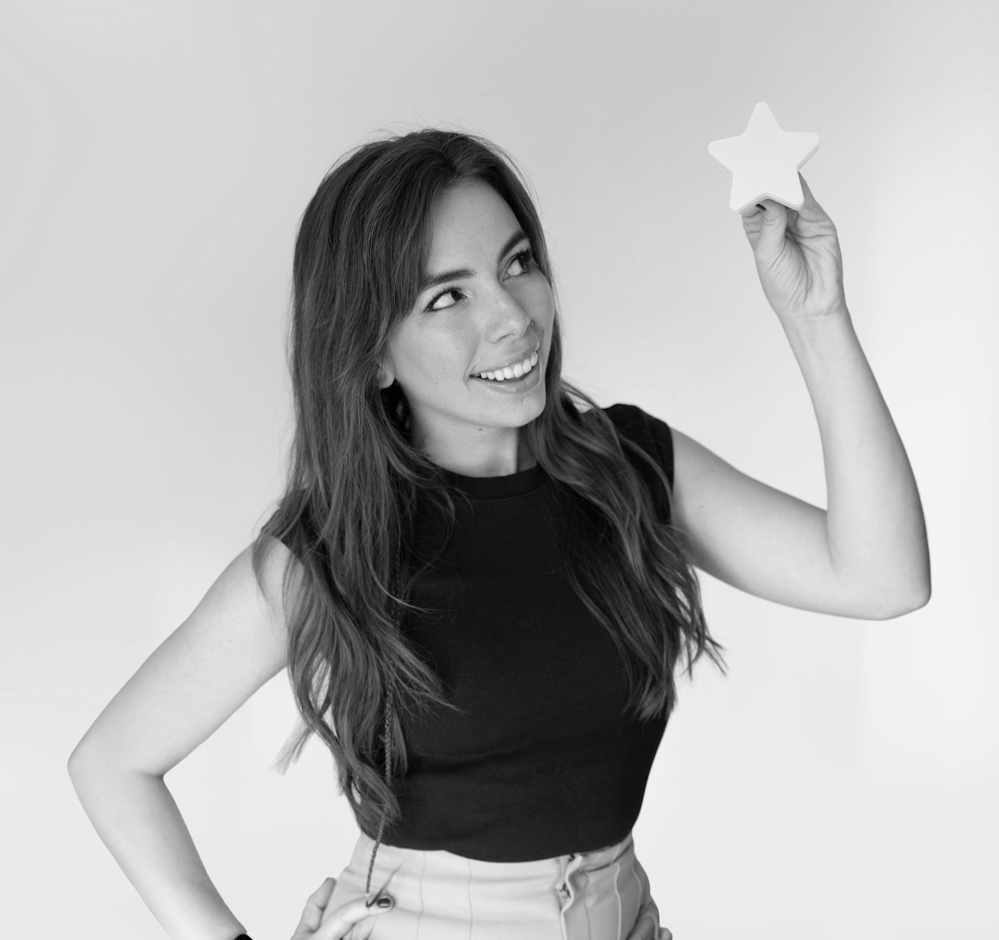 Elena estrella de lado BW girada